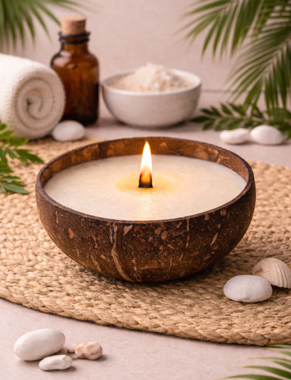 Natural coconut bowl for candles COCONUT 300ml