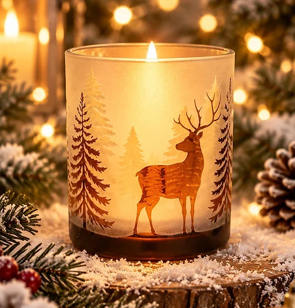 Frasco de Vidrio Navideño Reno del Bosque